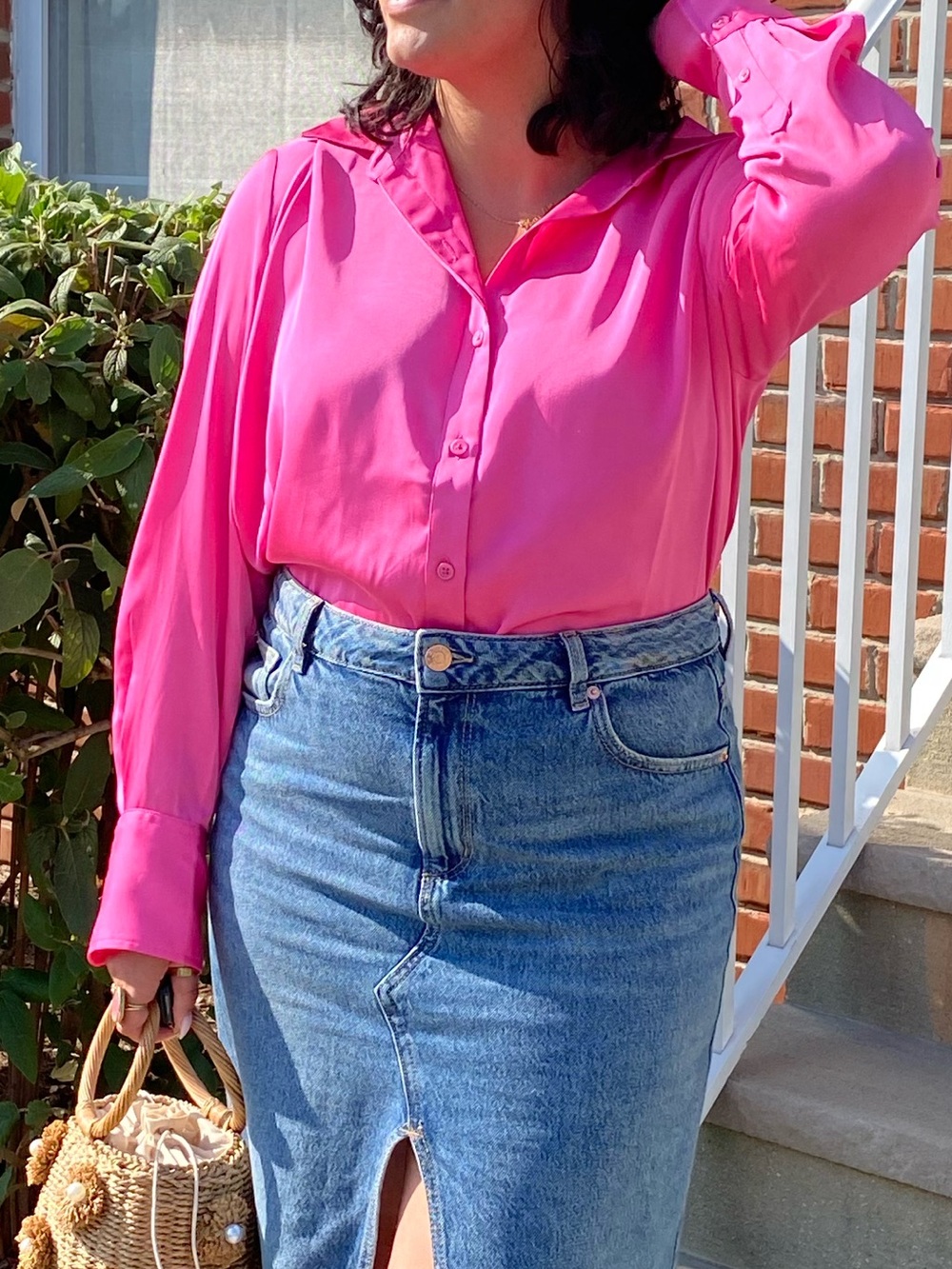 a new day Hot Pink Button-Down Shirt